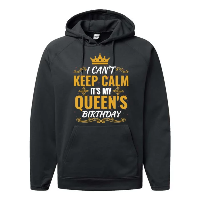 husband wife birthday Gift It's my Queen's Birthday Performance Fleece Hoodie