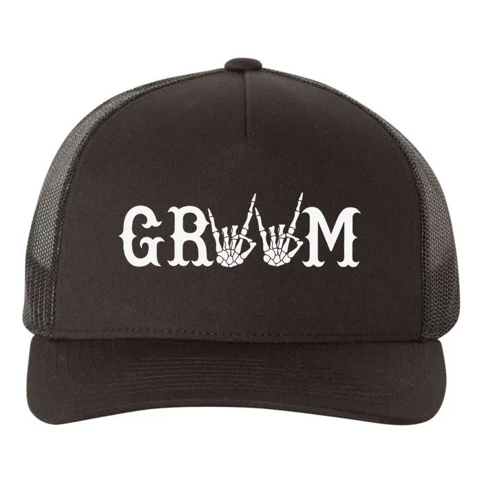 Halloween Wedding Bride Groom Skeleton Till Death Matching Yupoong Adult 5-Panel Trucker Hat