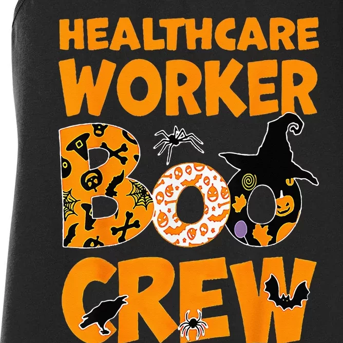 healthcare worker boo crew nurse halloween costume Women's Racerback Tank