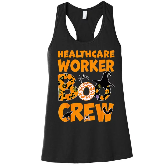 healthcare worker boo crew nurse halloween costume Women's Racerback Tank