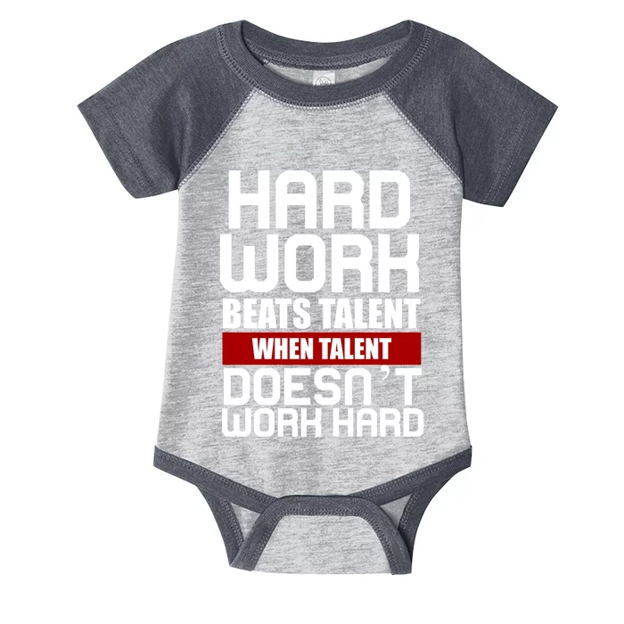 Hard Work Beats Talent When Talent Doesn't Work Hard Infant Baby Jersey Bodysuit