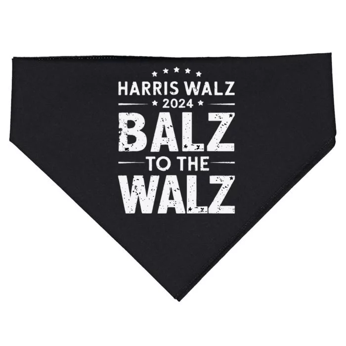 Harris Walz Balz To Walz 2024 Presidential Election Funny Gift USA-Made Doggie Bandana