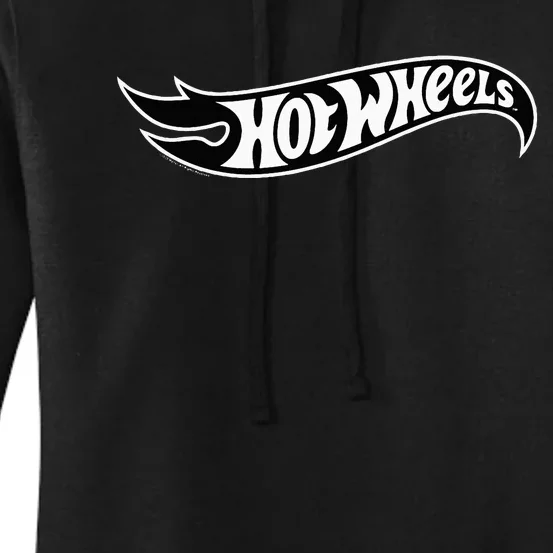 Hot Wheel Black Flame Logo Women's Pullover Hoodie