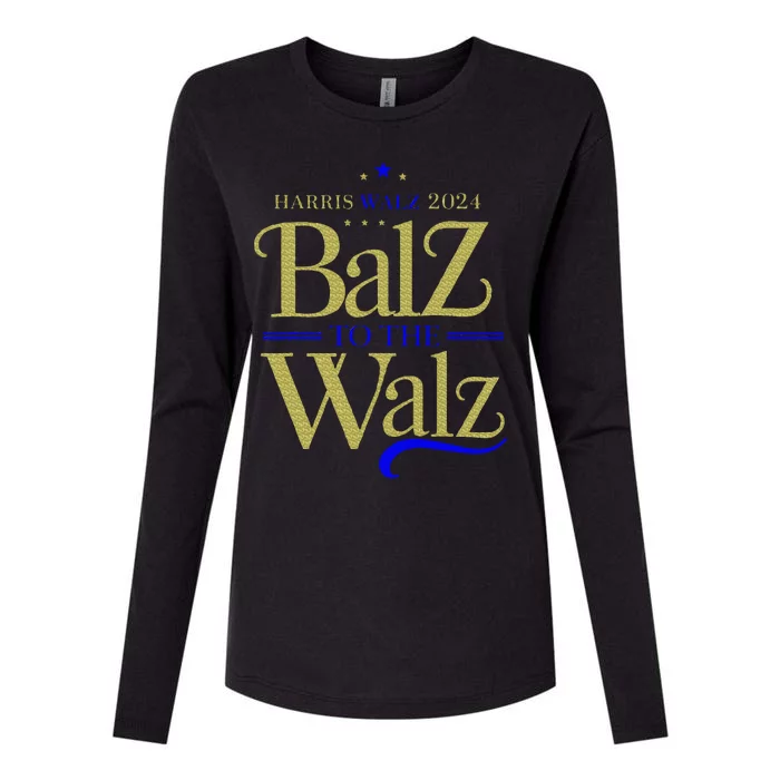 Harris Walz Balz To The Walz 2024 Presidential Election Womens Cotton Relaxed Long Sleeve T-Shirt