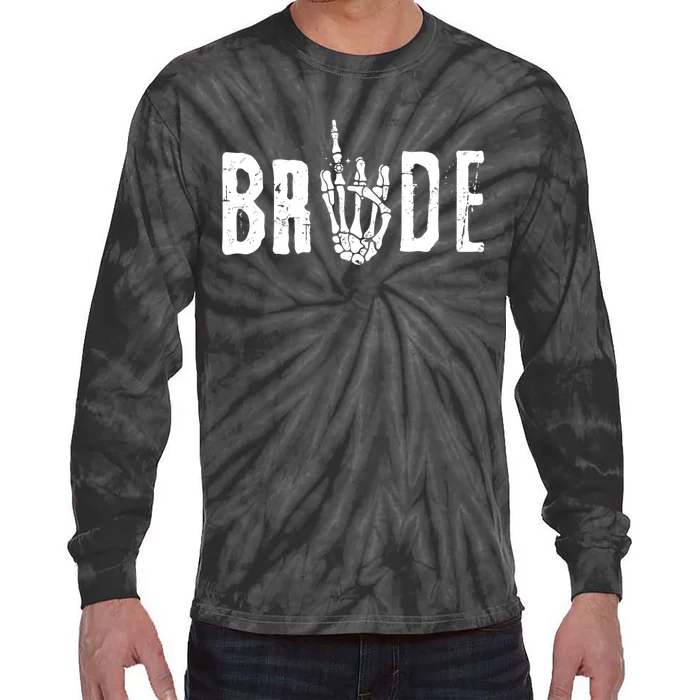 Halloween Wedding Bride Groom Skeleton Till Death Matching Tie-Dye Long Sleeve Shirt