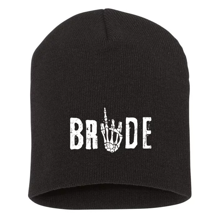 Halloween Wedding Bride Groom Skeleton Till Death Matching Short Acrylic Beanie