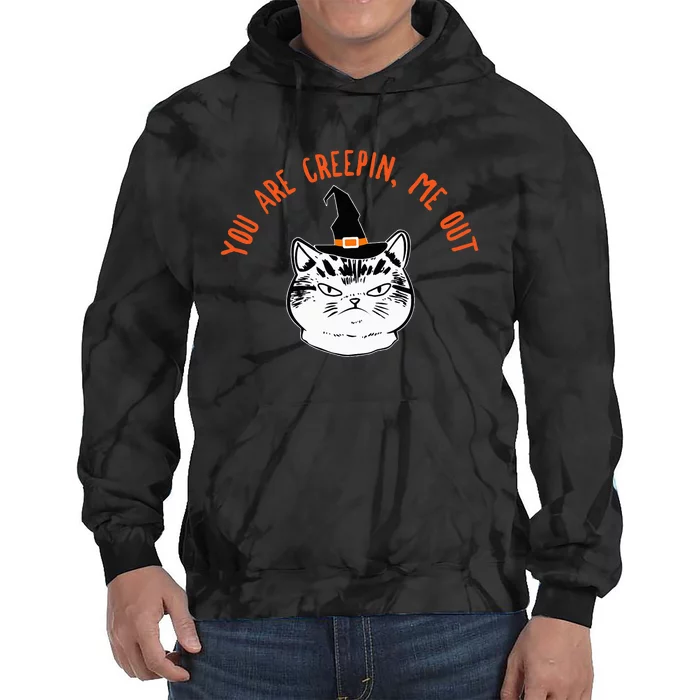 Halloween Witch Cat Costume with Hilarious Saying Tie Dye Hoodie