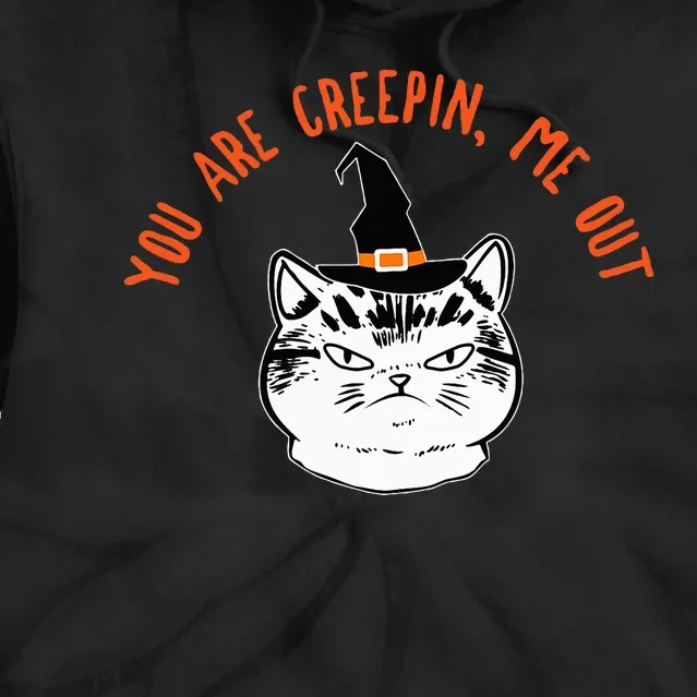 Halloween Witch Cat Costume with Hilarious Saying Tie Dye Hoodie