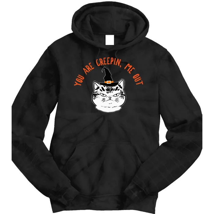 Halloween Witch Cat Costume with Hilarious Saying Tie Dye Hoodie