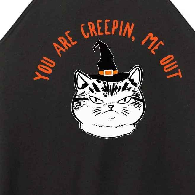 Halloween Witch Cat Costume with Hilarious Saying Women’s Perfect Tri Rocker Tank