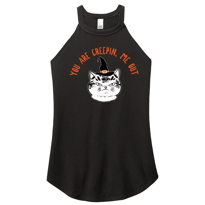 Halloween Witch Cat Costume with Hilarious Saying Women’s Perfect Tri Rocker Tank