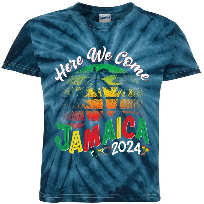 Here We Come Jamaica 2024 Trip Family Summer Vacation Kids Tie-Dye T-Shirt