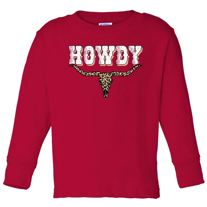 Howdy Western Country Southern Toddler Long Sleeve Shirt