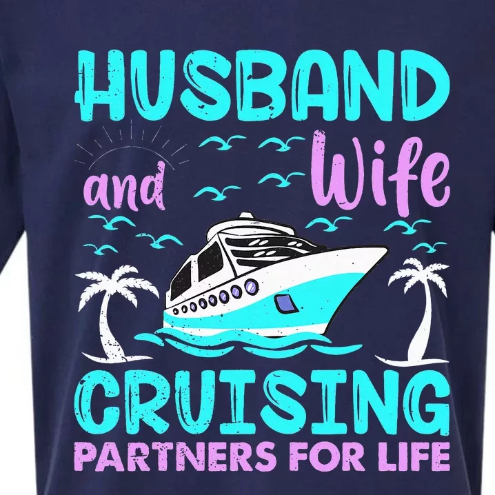 Husband Wife Cruising Partners for Life Sueded Cloud Jersey T-Shirt