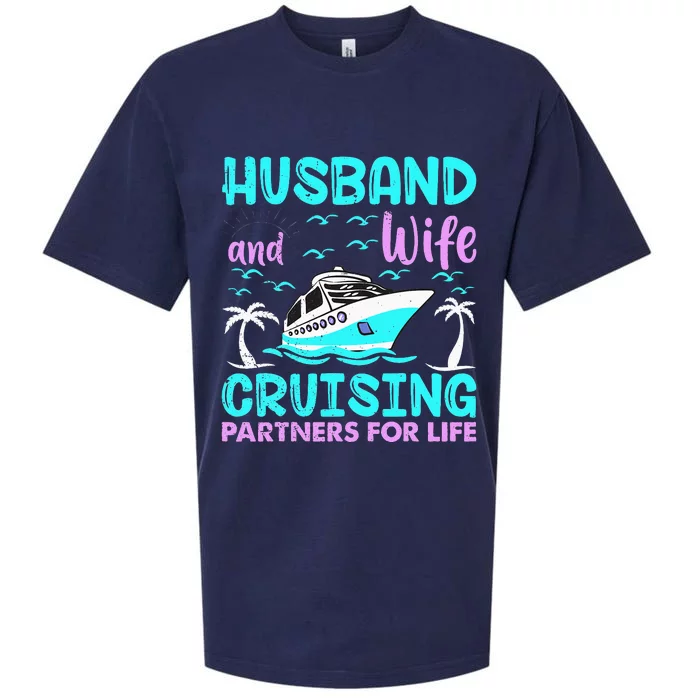 Husband Wife Cruising Partners for Life Sueded Cloud Jersey T-Shirt