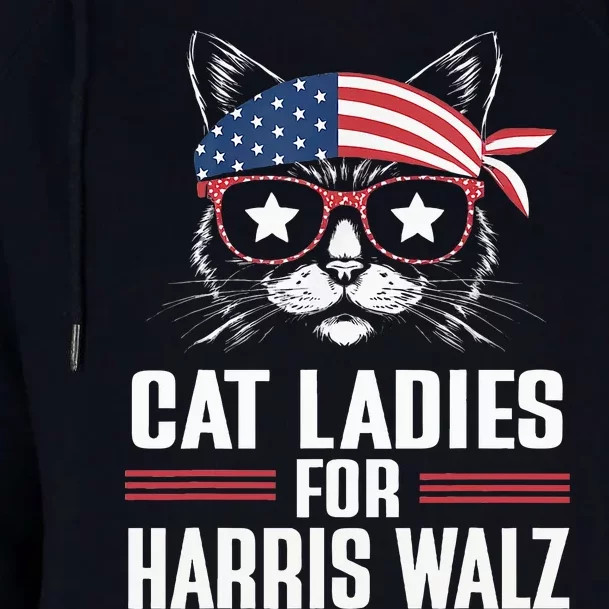 Harris Waltz Cat 2024 President Womens Funnel Neck Pullover Hood