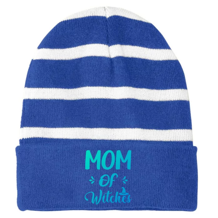 Halloween Witch Costume Mom Of Witches Magical Great Gift Striped Beanie with Solid Band