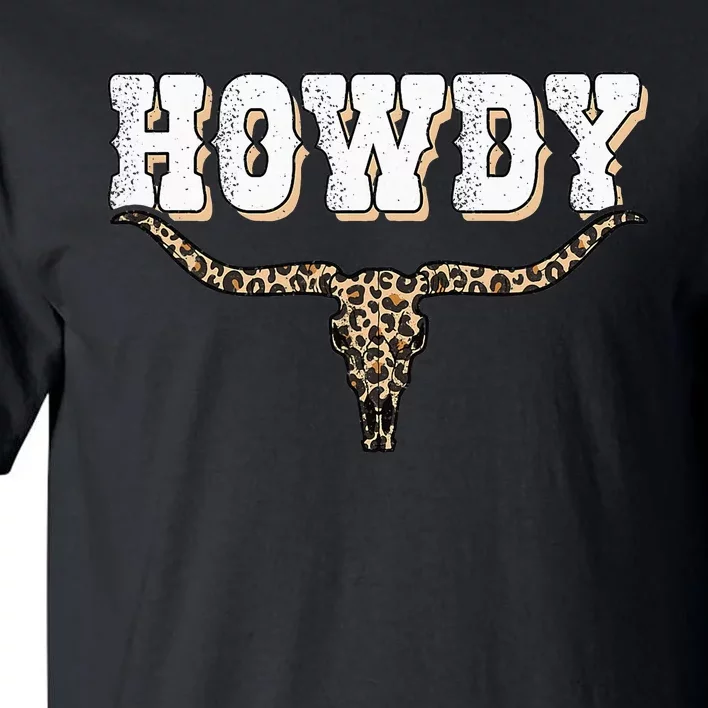 Howdy Western Country Southern Cow Skull Rodeo Bull Cow Tall T-Shirt