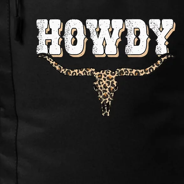 Howdy Western Country Southern Cow Skull Rodeo Bull Cow Daily Commute Backpack