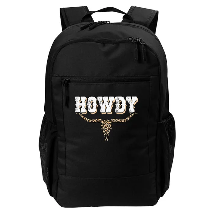 Howdy Western Country Southern Cow Skull Rodeo Bull Cow Daily Commute Backpack