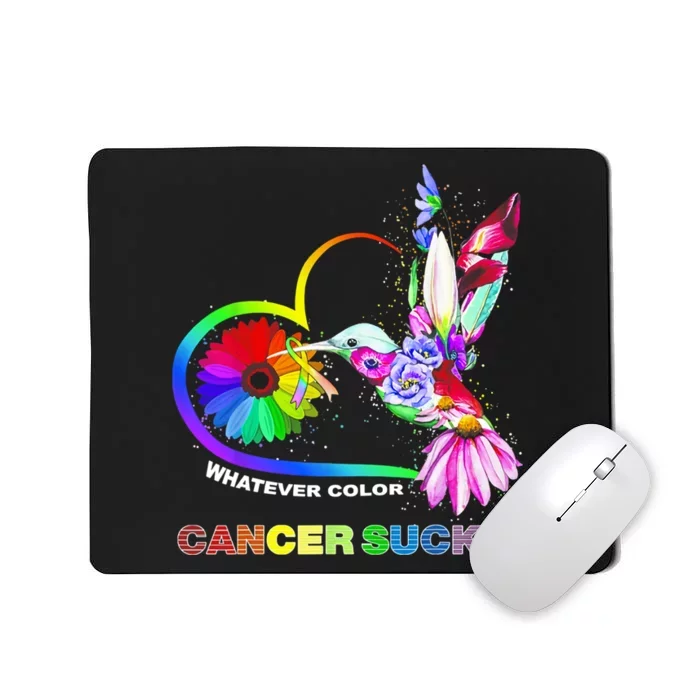 Hummingbird Whatever Color Cancer Sucks Fight Cancer Ribbons Mousepad