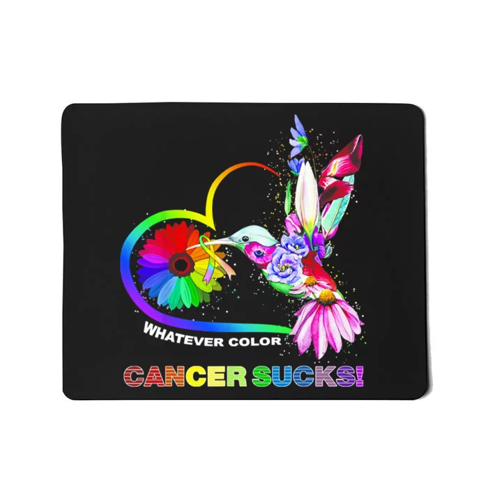 Hummingbird Whatever Color Cancer Sucks Fight Cancer Ribbons Mousepad