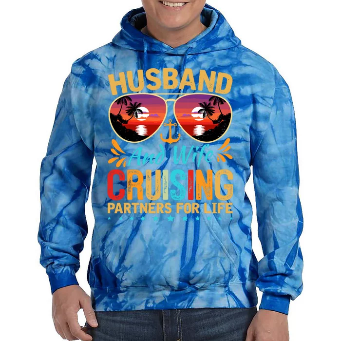 Husband Wife Cruising 2024 Cruise Vacation Couples Trip Tie Dye Hoodie