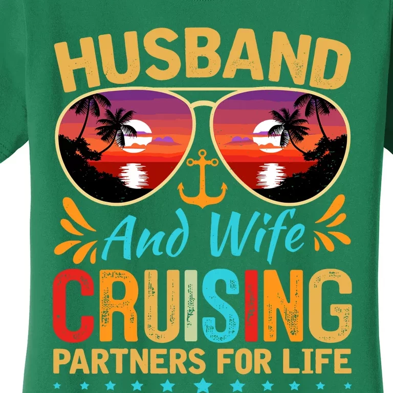 Husband Wife Cruising 2024 Cruise Vacation Couples Trip Women's T-Shirt