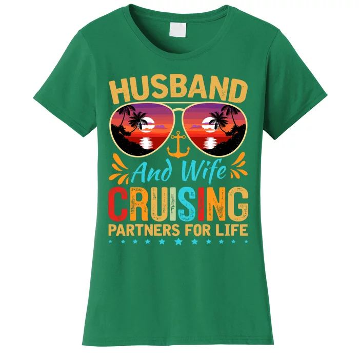 Husband Wife Cruising 2024 Cruise Vacation Couples Trip Women's T-Shirt