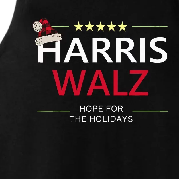 Harris Walz Christmas Hope For The Holidays Democrat Quote Ladies Tri-Blend Wicking Tank