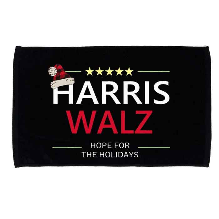 Harris Walz Christmas Hope For The Holidays Democrat Quote Microfiber Hand Towel