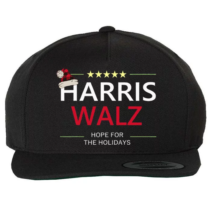 Harris Walz Christmas Hope For The Holidays Democrat Quote Wool Snapback Cap