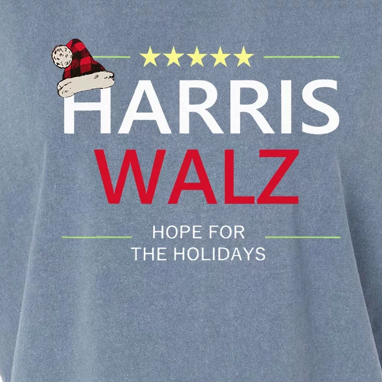 Harris Walz Christmas Hope For The Holidays Democrat Quote Garment-Dyed Women's Muscle Tee