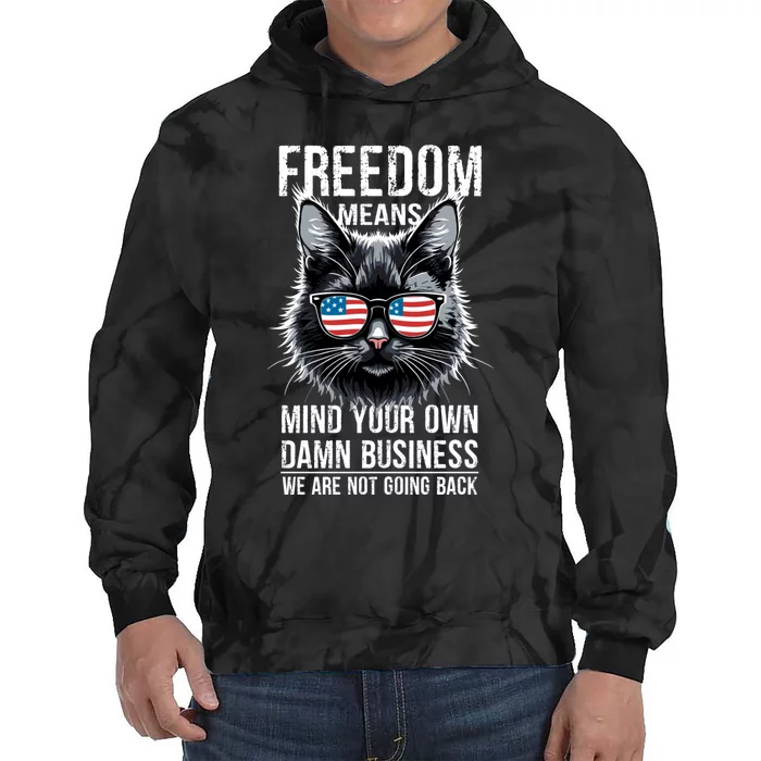 Harris Waltz Cat Lady Walz Mind Your Own Damn Business Tie Dye Hoodie