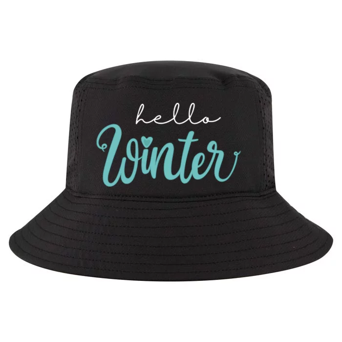 Hello Winter Cute Holiday Cool Comfort Performance Bucket Hat