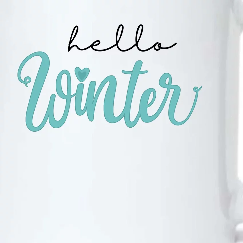 Hello Winter Cute Holiday Black Color Changing Mug