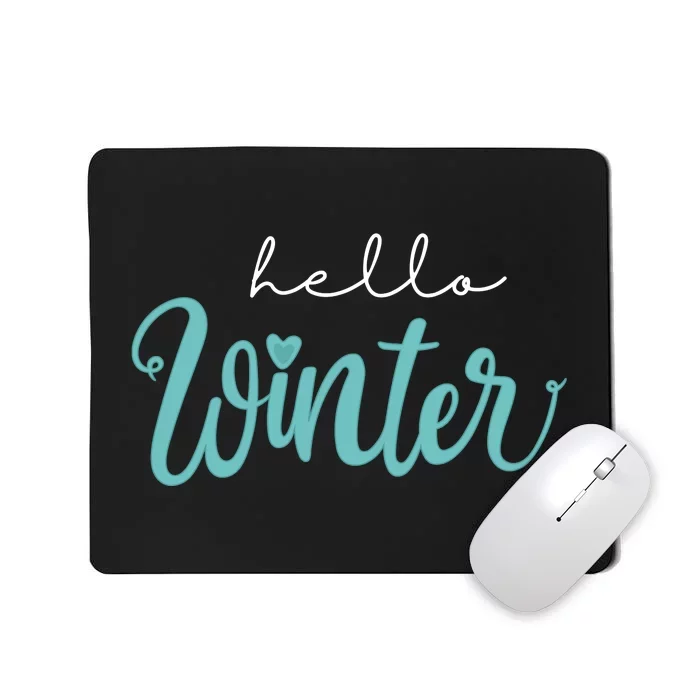 Hello Winter Cute Holiday Mousepad