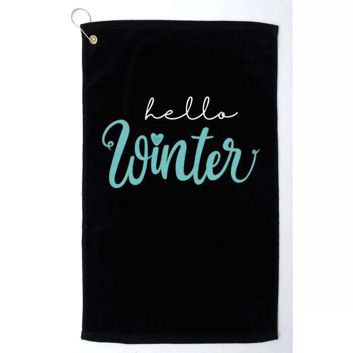 Hello Winter Cute Holiday Platinum Collection Golf Towel