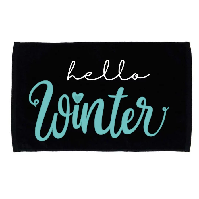 Hello Winter Cute Holiday Microfiber Hand Towel