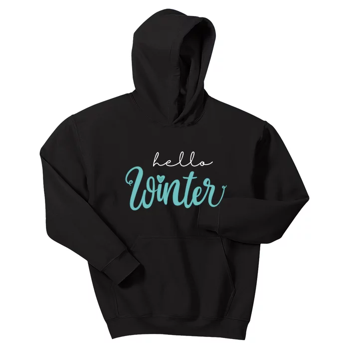 Hello Winter Cute Holiday Kids Hoodie