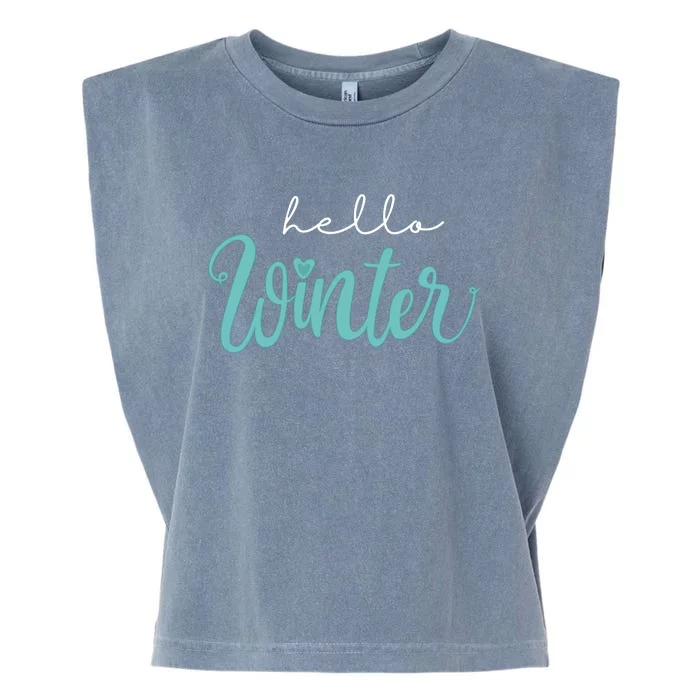 Hello Winter Cute Holiday Garment-Dyed Women's Muscle Tee