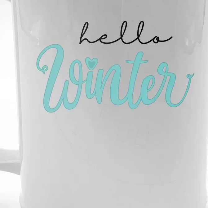 Hello Winter Cute Holiday Front & Back Beer Stein