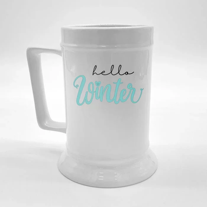 Hello Winter Cute Holiday Front & Back Beer Stein