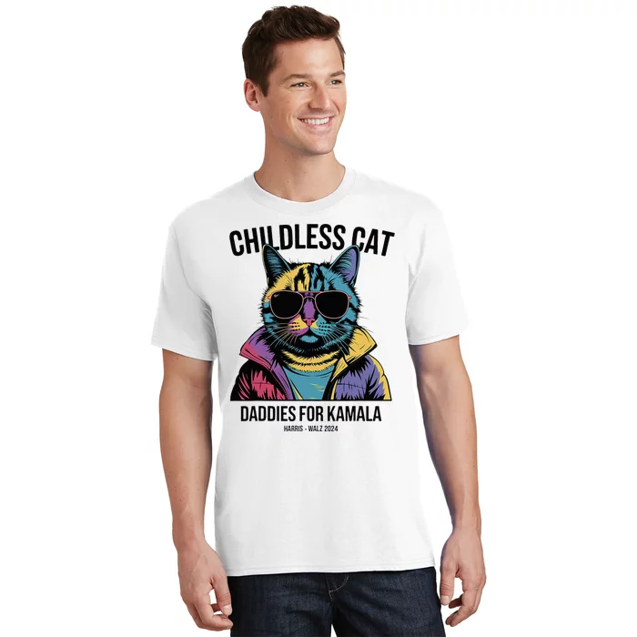 Harris Waltz Childless Cat Daddies For Kamala President 2024 T-Shirt