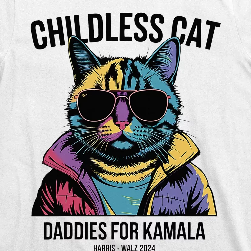 Harris Waltz Childless Cat Daddies For Kamala President 2024 T-Shirt