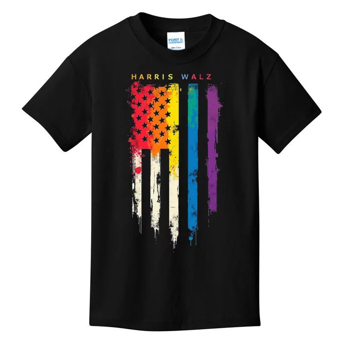 Harris Walz Colorful Streak Kids T-Shirt