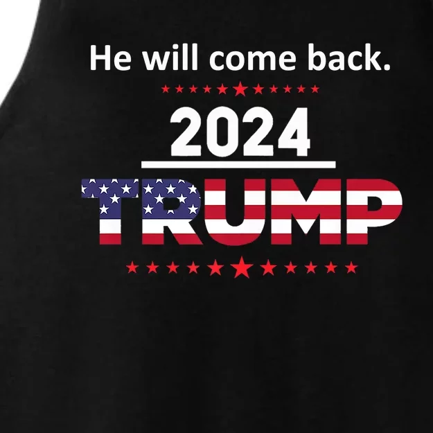 He Will Come Back | Trump 2024 Ladies Tri-Blend Wicking Tank