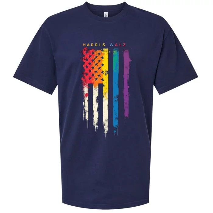 Harris Walz Colorful Streak Cute Gift Sueded Cloud Jersey T-Shirt