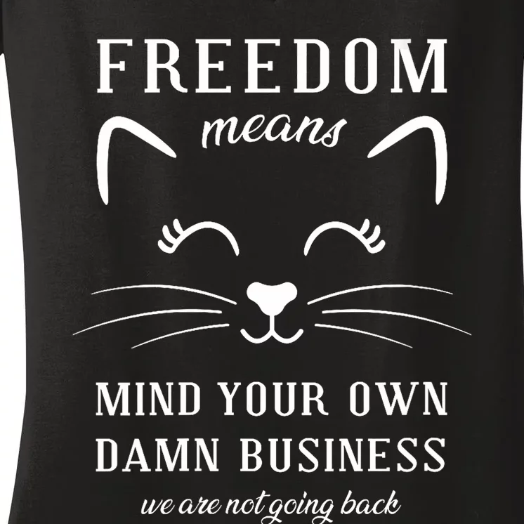 Harris Waltz Cat Lady Walz Mind Your Own Damn Business Women's V-Neck T-Shirt