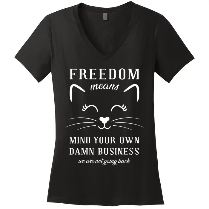 Harris Waltz Cat Lady Walz Mind Your Own Damn Business Women's V-Neck T-Shirt